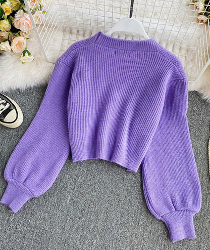 Cute loose sequin sweater short sweater  100