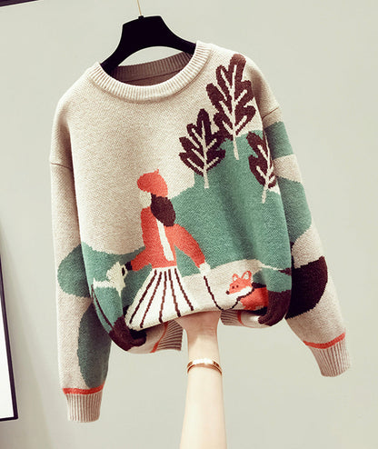 Sweater loose long sleeve sweater  085