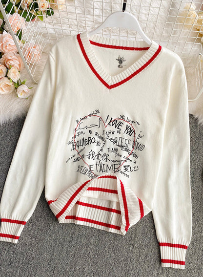 Sweater long sleeve multilingual "I love you" sweater  091