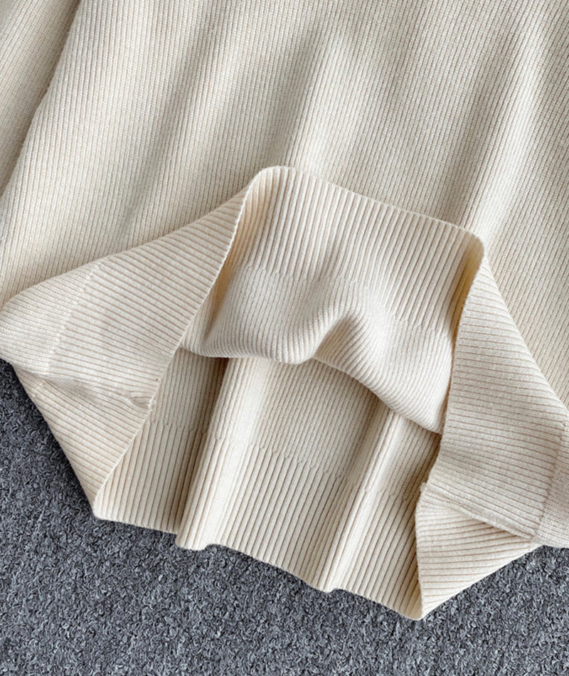 Sweater simple v neck long sleeve sweater  090