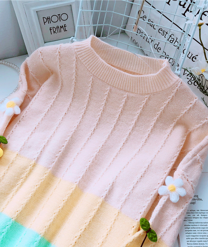 Lovely flowers long sleeve sweater  083