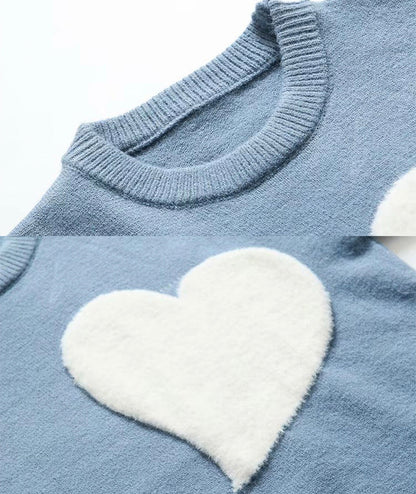 Sweater long sleeve heart sweater  097