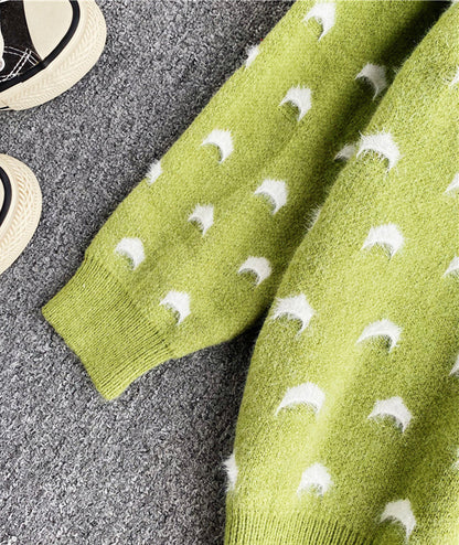 Cute round neck loose sweater  084