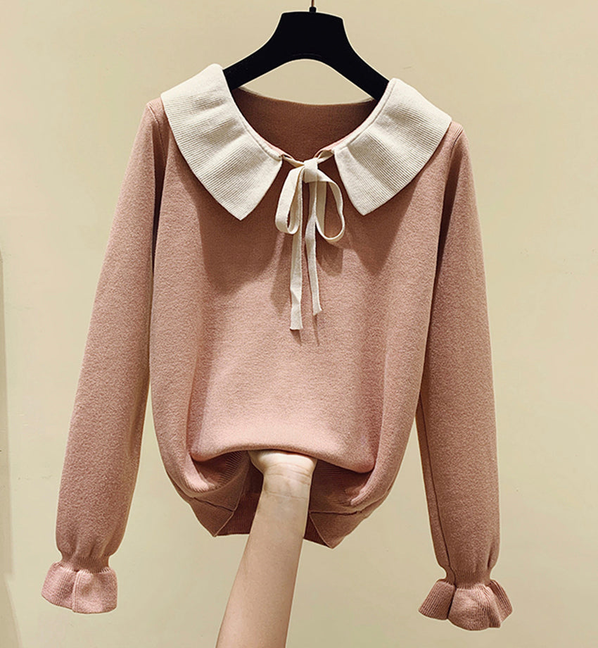 Sweet long-sleeved knitted sweater  102