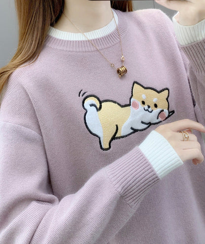 Cute cat long sleeve sweater  094