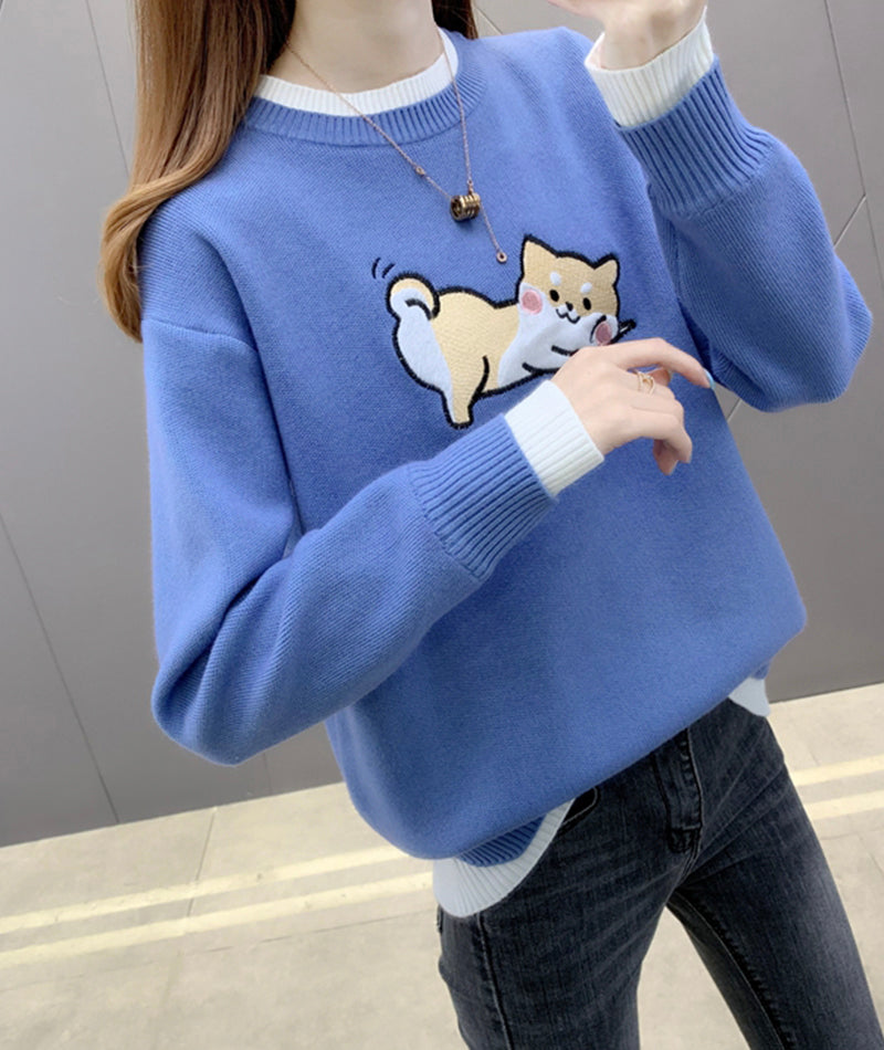 Cute cat long sleeve sweater  094