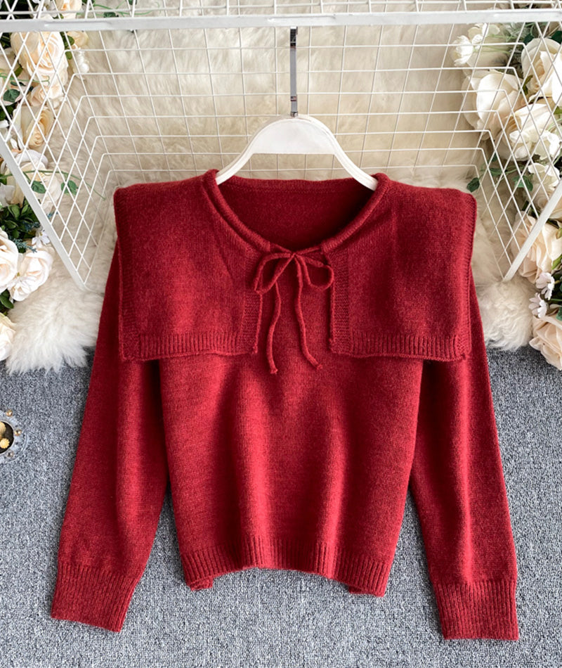 Uniquely designed lapel sweater  088