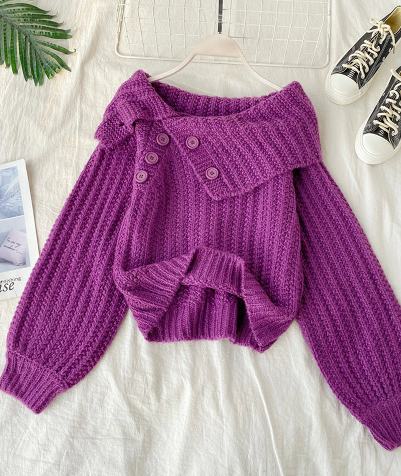 Sweater cute v neck long sleeve sweater  103