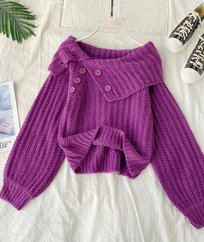 Sweater cute v neck long sleeve sweater  103