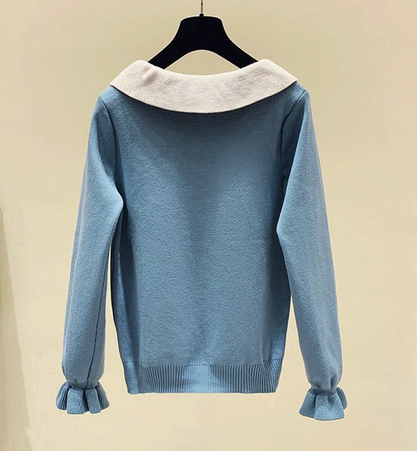 Sweet long-sleeved knitted sweater  102