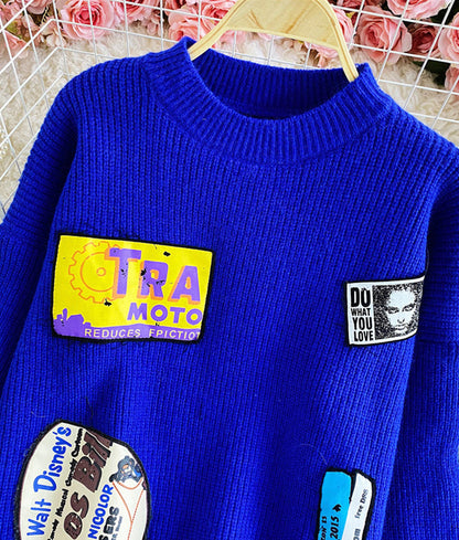 Sweater loose long sleeve sweater  048