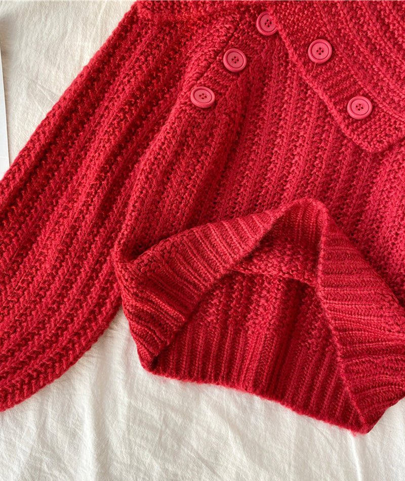 Sweater cute v neck long sleeve sweater  103