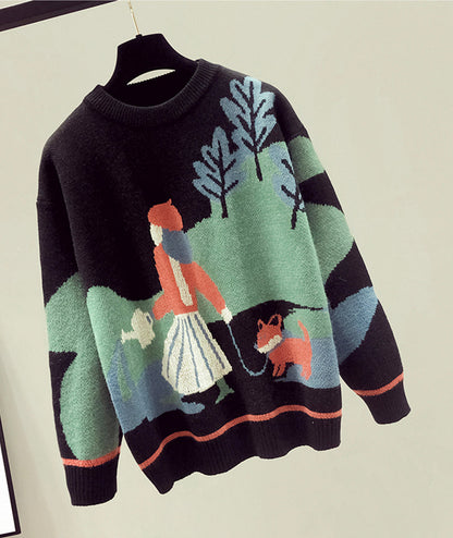 Sweater loose long sleeve sweater  085