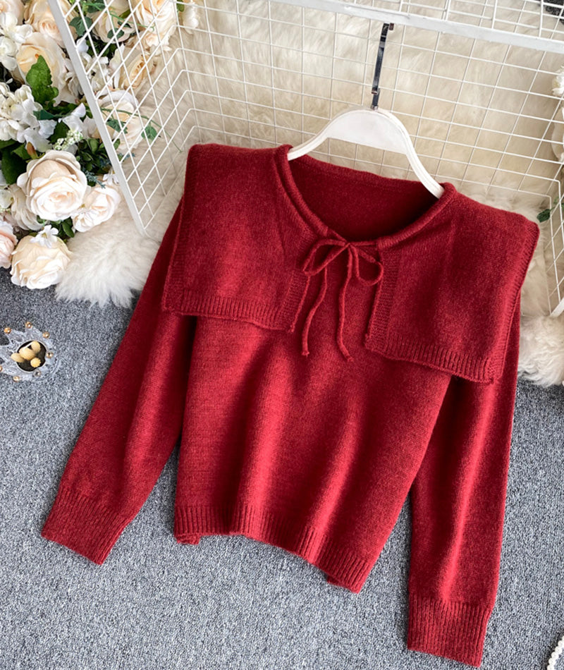 Uniquely designed lapel sweater  088