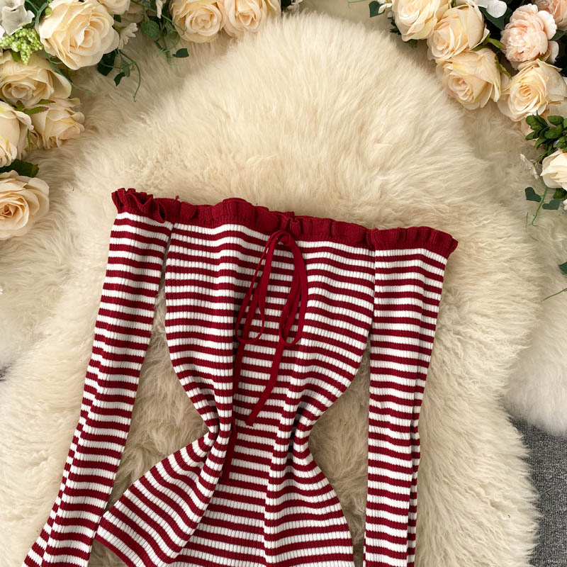 Cute long sleeve off shoulder sweater  025