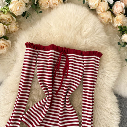 Cute long sleeve off shoulder sweater  025