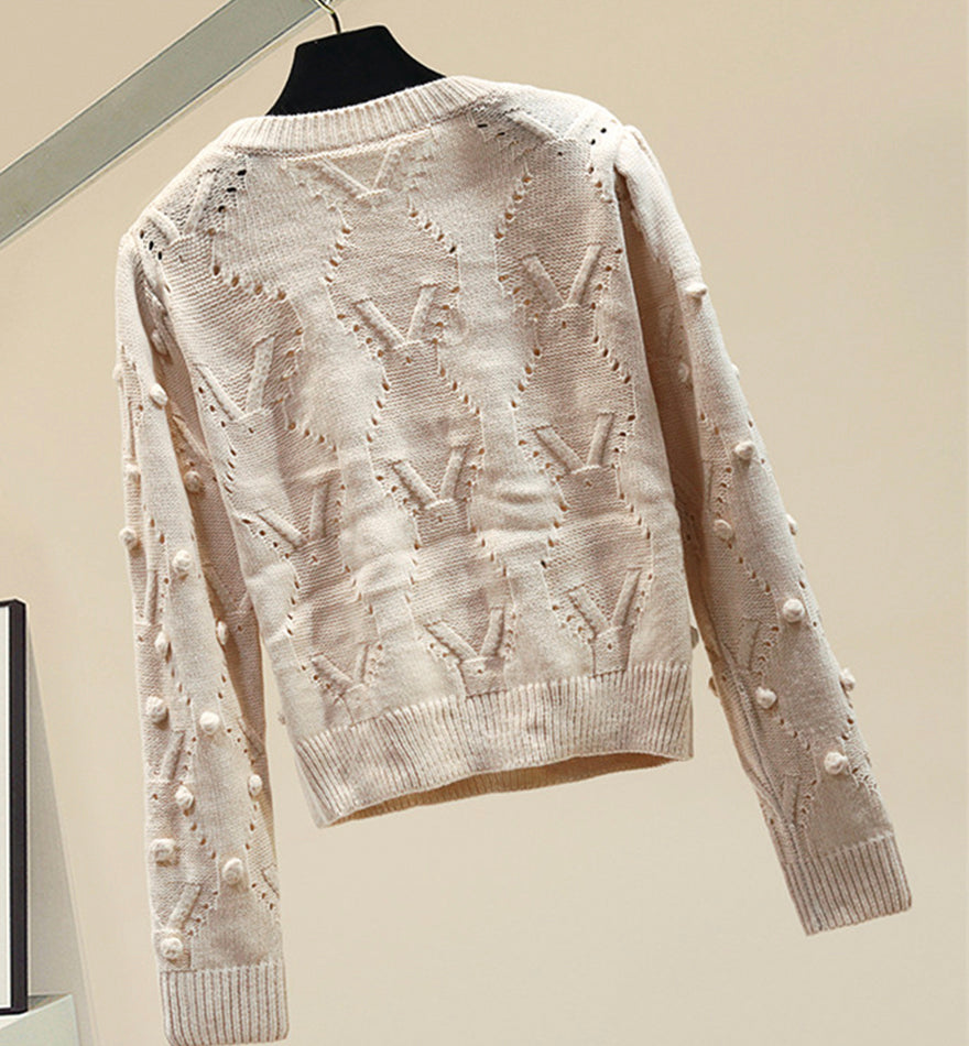 Cute round neck long sleeve sweater  073