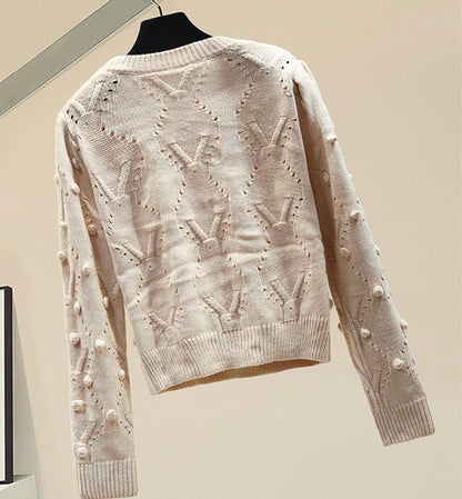 Cute round neck long sleeve sweater  073