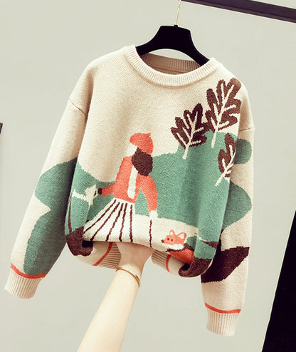 Sweater loose long sleeve sweater  085