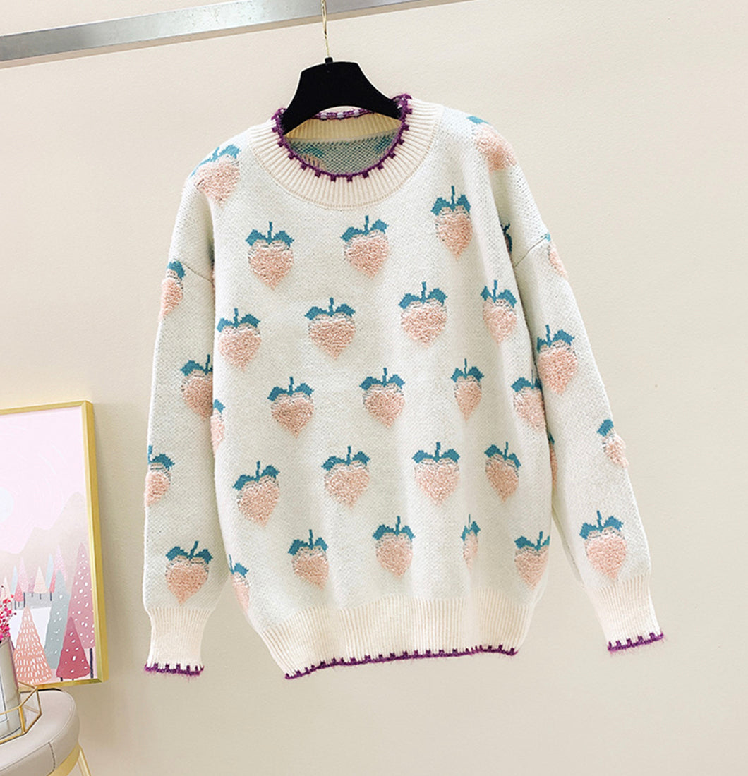 Lovely loose strawberry sweater  051