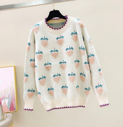 Lovely loose strawberry sweater  051