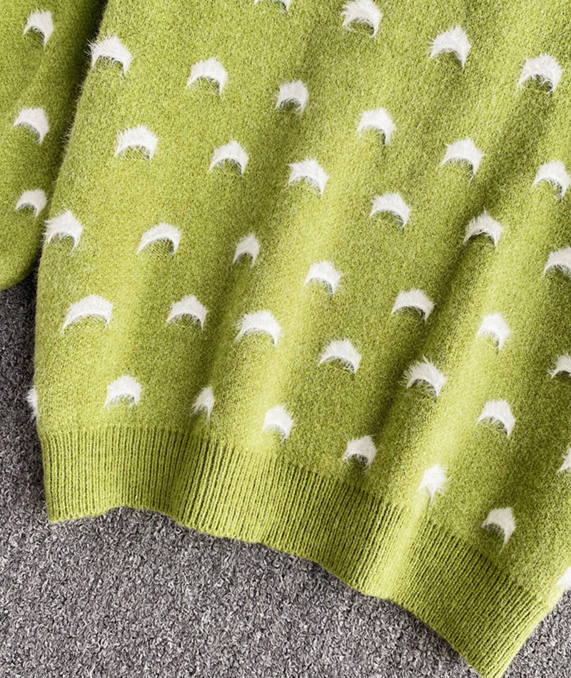 Cute round neck loose sweater  084