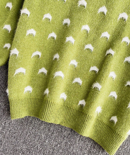 Cute round neck loose sweater  084