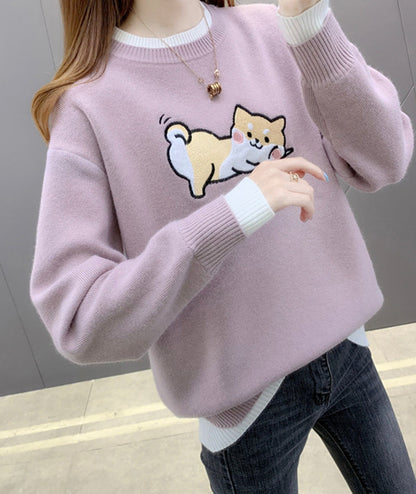 Cute cat long sleeve sweater  094