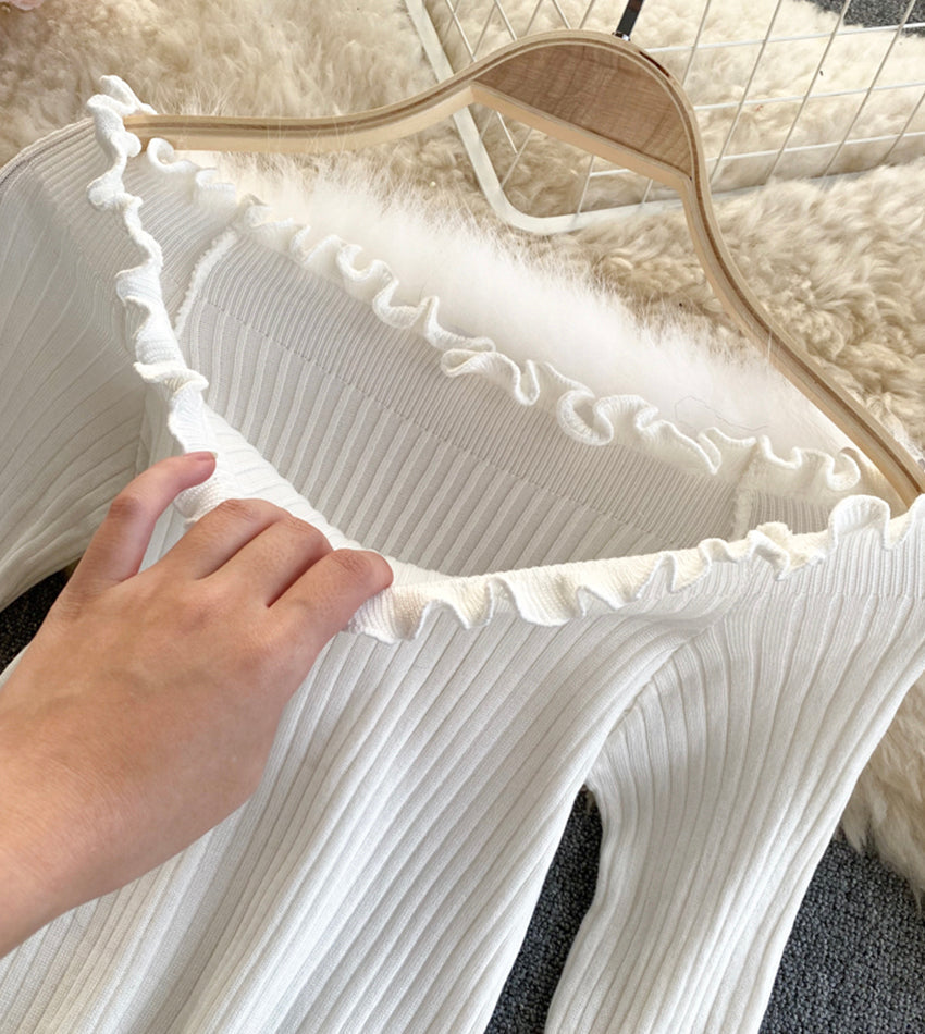 Stylish long sleeve knitted sweaters  054