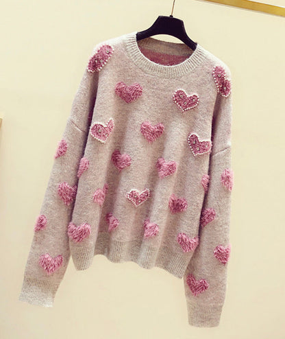 Cute round neck long sleeve sweater  098