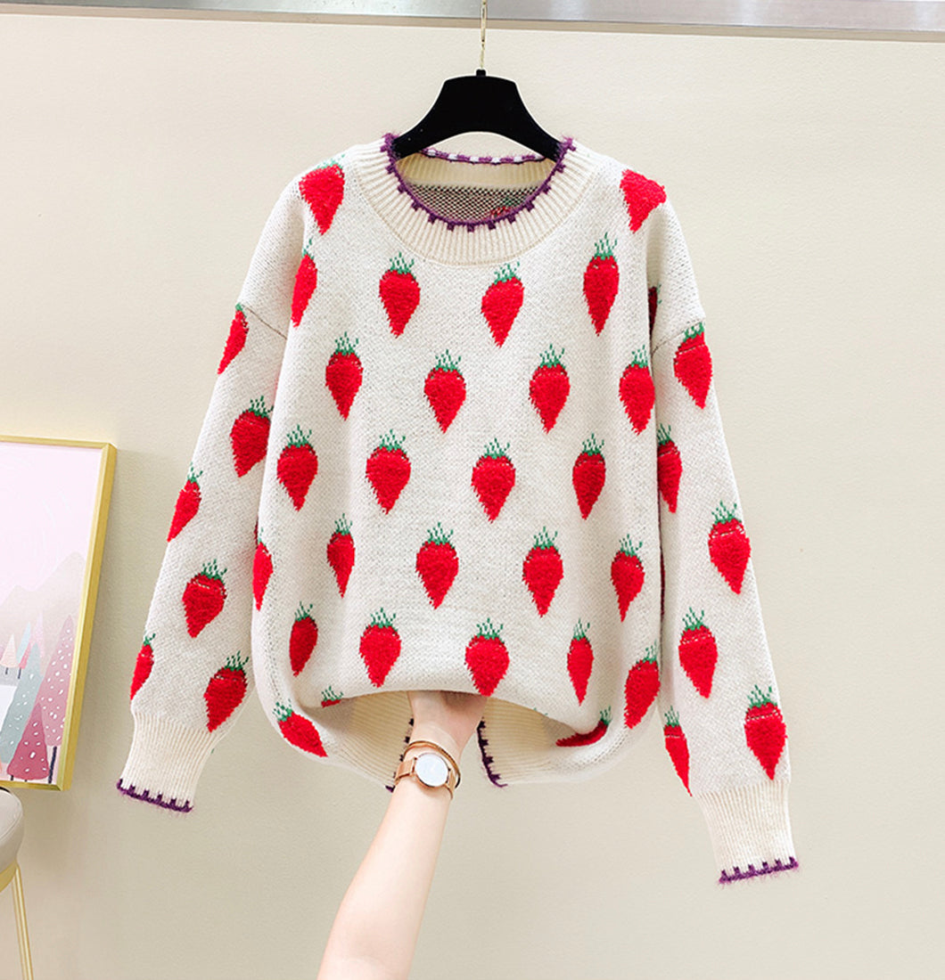 Lovely loose strawberry sweater  051
