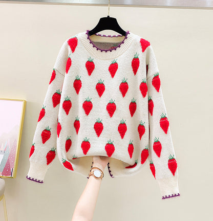 Lovely loose strawberry sweater  051