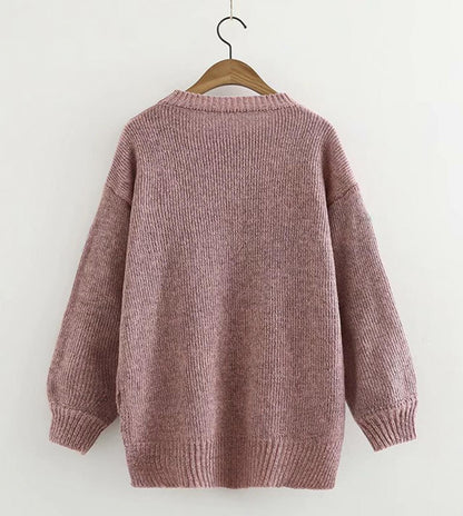 Lovely flowers long sleeve sweater  044