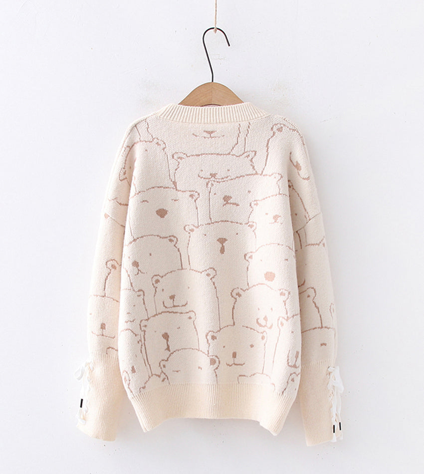 Cute round neck long sleeve sweater  066