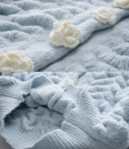 Lovely flowers long sleeve cardigan sweater  027