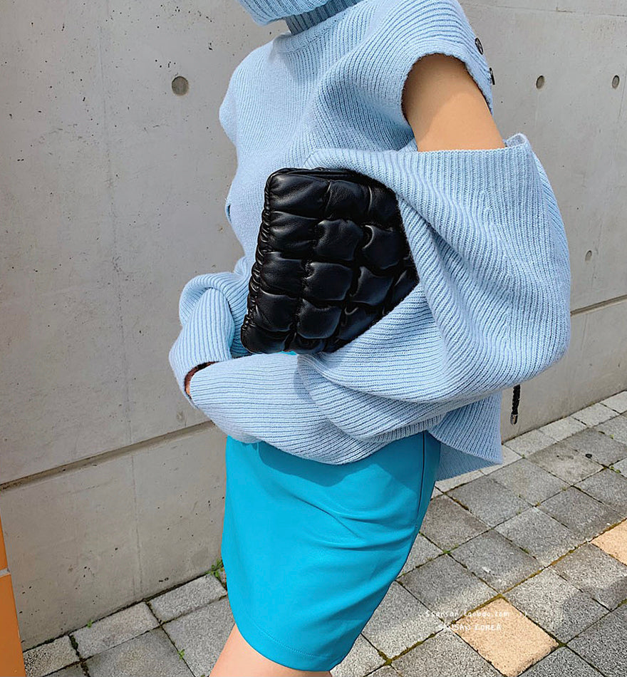 Uniquely designed turtleneck sweater loose long-sleeved sweater  079