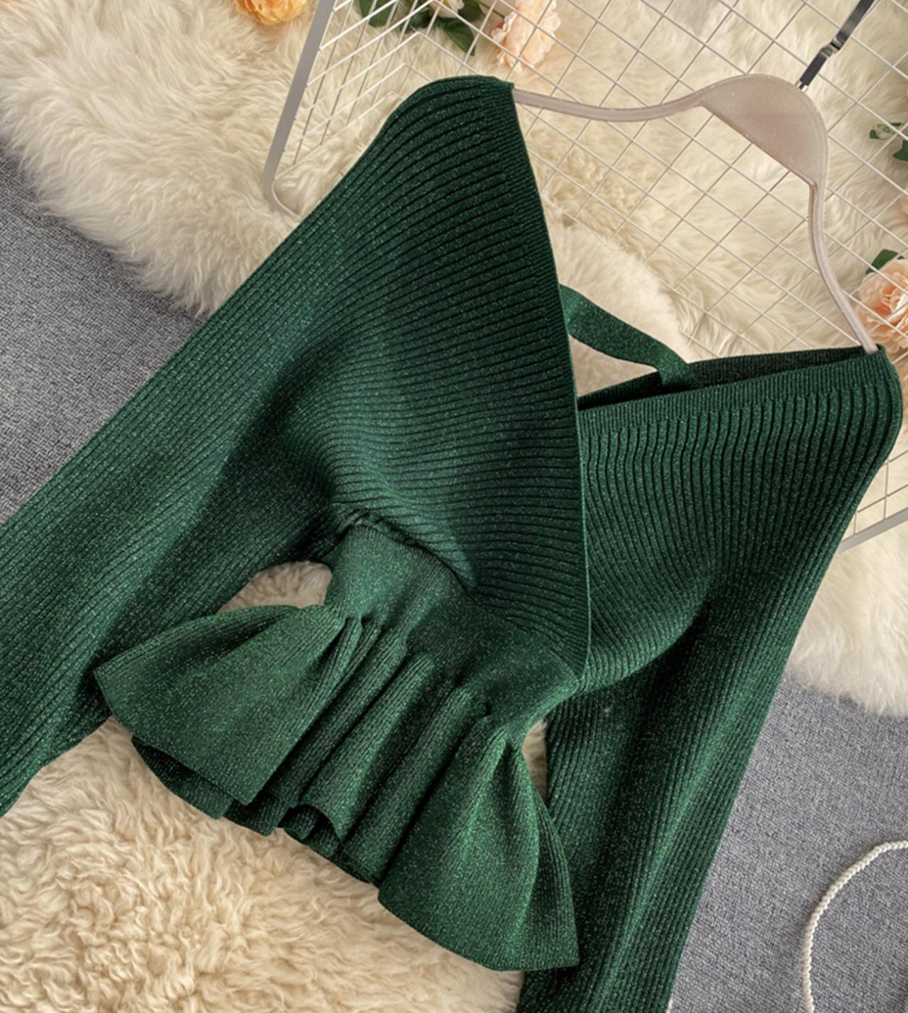 Stylish v neck long sleeve tops  045