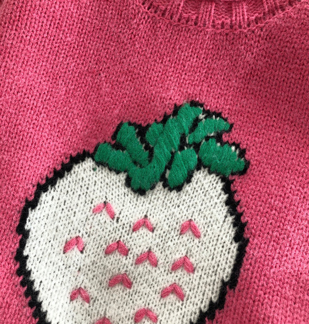 Lovely strawberry long sleeve sweater  052