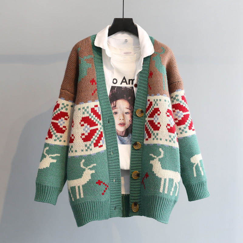Cute cardigan fawn sweater  034