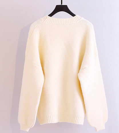 Simple round neck long sleeve sweater  061