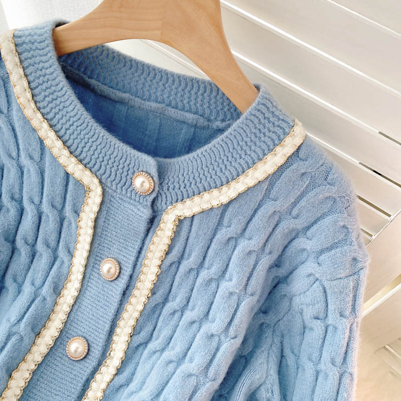 Cute knitted short long sleeve sweater  013