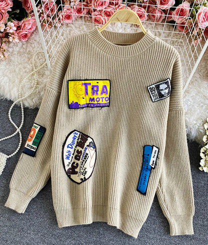 Sweater loose long sleeve sweater  048