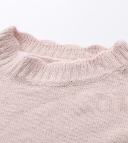 Simple round neck sweater long sleeve sweater  043