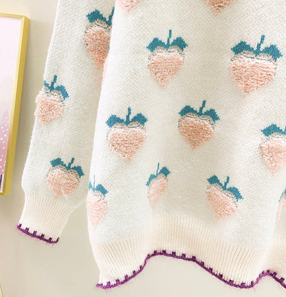 Lovely loose strawberry sweater  051
