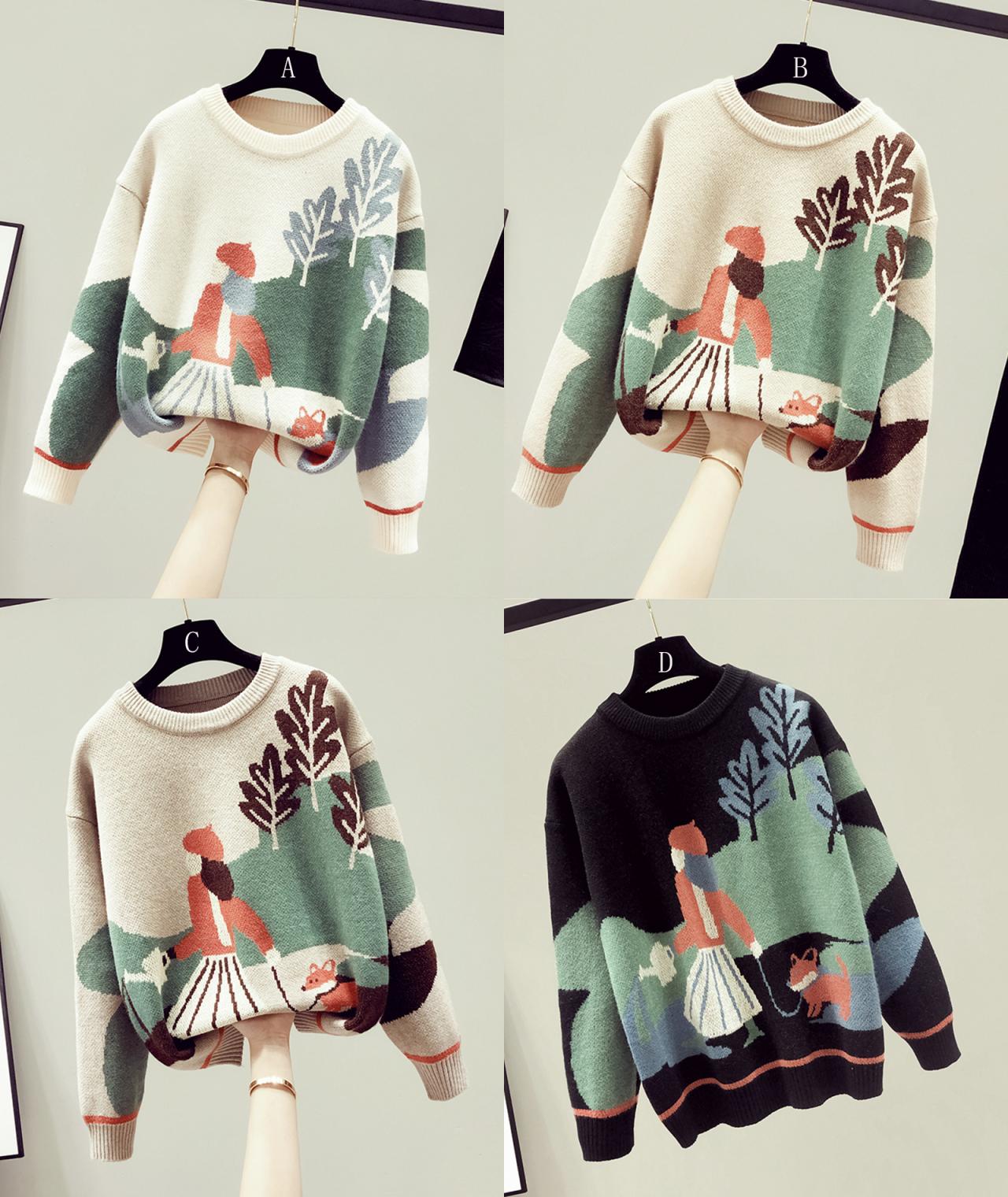 Sweater loose long sleeve sweater  085