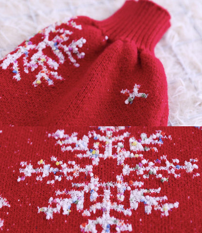 Cute snowflake long sleeve round neck sweater  029