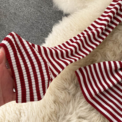 Cute long sleeve off shoulder sweater  025