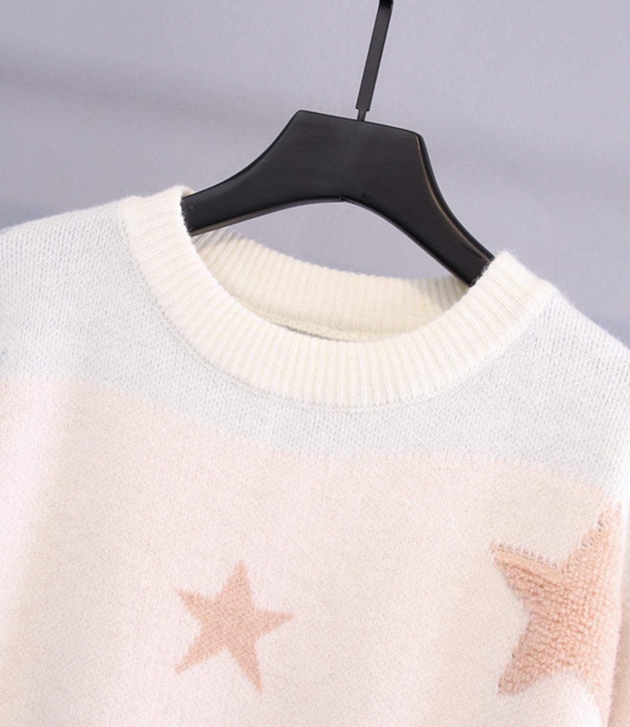 Cute star moon long sleeve sweater  032
