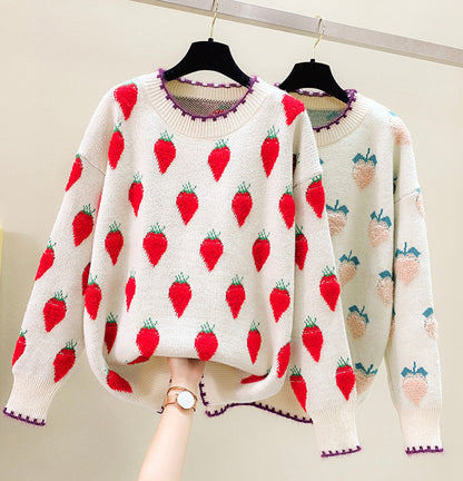 Lovely loose strawberry sweater  051