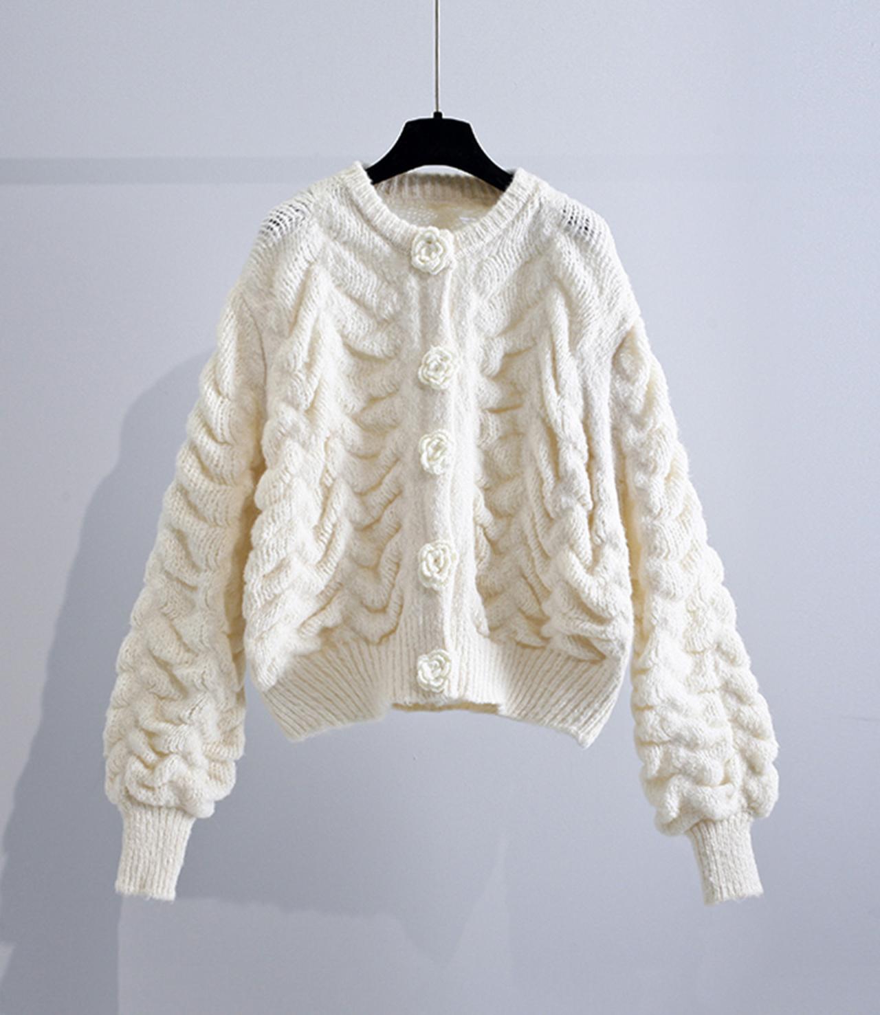 Lovely flowers long sleeve cardigan sweater  027